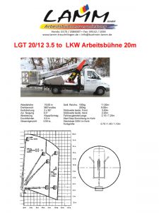 Lamm LKW-Bühne 20/12 3,5 t Datenblatt