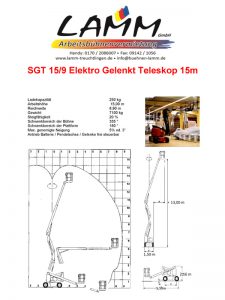Arbeitsbühne SGT 15 9 Datenblatt